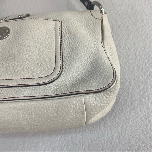 Coach Cream Leather Metal Ring Shoulder Flap Bag - Picture 9 of 14